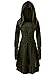 Gemijack Womens Renaissance Costumes Hooded Robe Lace Up Vintage Pullover High Low Long Hoodie Dress Cloak