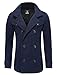 TAM WARE Mens Classic Wool Double Breasted Pea Coat TWCC06-NAVY-XL