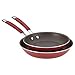 Rachael Ray Cucina Nonstick Frying Pan Set / Fry Pan Set / Skillet Set - 9.25 and 11 Inch, Cranberry Red