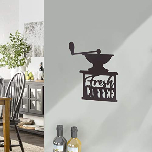 Adeco Schwarze Metall-Kaffeemühle, Wandkunst, Dekoration für Zuhause, Küche, Restaurants, Geschenke – 43,2 x 39,9 cm – Bild 6