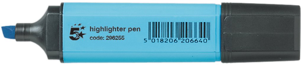 5 Star Office Highlighter Chisel Tip 1-5mm Line Blue [Pack 12]