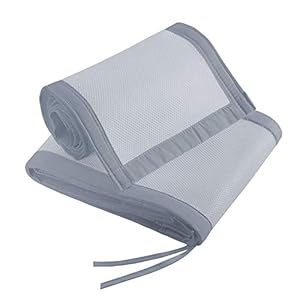 grey mesh crib bumper