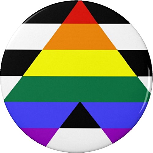 QTY 10 Straight Ally Flag Symbol 1.25' Buttons Pins Hetero Support Gay Rights