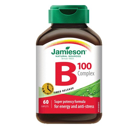 B Complex 100 mg Timed Release-60 caplets Brand: Jamieson Laboratories