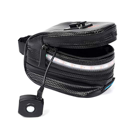 Forgun Waterproof Bicycle Saddle Rear Tail Bag with Light USB Charging Light