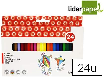 liderpapel Lapices colores cera caja de 24 Unidades: Amazon.es: Oficina y papelería