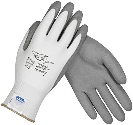 Great White 19-D622/S Seamless Knit Dyneema/Lycra Glove with Polyurethane Coated Smooth Grip on Palm and Fingers by Great White