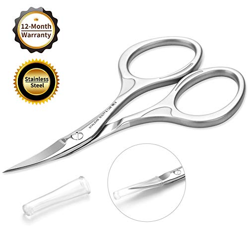 Professional Manicure Scissors, MANLI Surgical Stainless Steel Cuticle Nail Scissors, Beauty Grooming Kit for Nail, Eyebrow, Eyelash