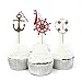 48 Pcs Nautical Theme Cupcake Picks Cupcake Toppers Food Fruit Picks for Decoration by Fireboomoon