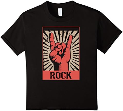 Kids Vintage Rock T-Shirt Concert Band Poster 70s 80s Retro Tee 10 Black