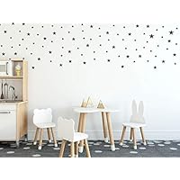 Wall Decals Black Stars For Kids Room, 3-4-5centimeter Mix 112 Pcs, Easy To Peel Easy To Stick, Safe On Walls And Paint, Vinyl Decor By Bugybagy.