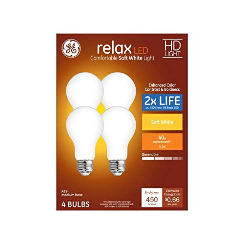 GE Relax 4-Pack 40 W Equivalent Dimmable Soft White