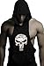 Panegy Men's Gym Hoodie Tank Top Sleeveless Skull Print Sport Fitness Tee - Black M