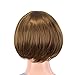 SWACC 10 Inch Short Straight Bob Wig with Bangs Synthetic Colorful Cosplay Daily Party Flapper Wig for Women with Wig Cap (Brown)