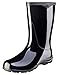 Sloggers Waterproof Floral Rain Boots for Women - Cute Mid-Calf Mud & Muck Boots with Premium Comfort Support Insole, (Classic Black), (Size 10)