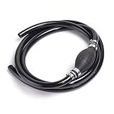 Smiful Fuel Line Assembly, Nylon Braided 3/8" 5/16" Marine Outboard Boat Motor RVs Fuel Hose Line Assembly with Primer Bulb Steel Hose Clamps 6FT (3/8")