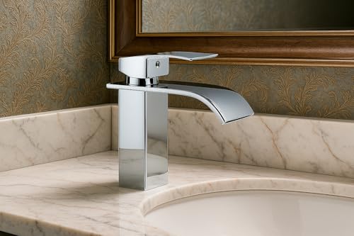 Torneira Cascata Monocomando Cromada para Banheiro Quente e Frio TKLA