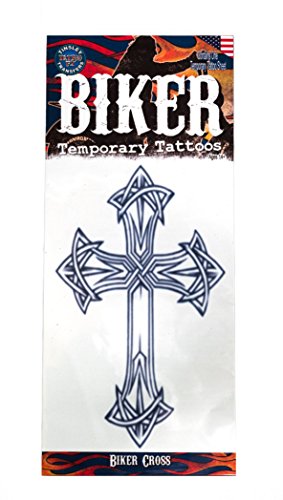 Tinsley Transfers Biker Cross Temporary Tattoo FX