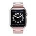 Simpeak Stainless Steel Band Strap Compatible Apple Watch 42mm 44mm Series 1 Series 2 Series 3 Apple Watch 4 - Large/Rose Gold for Women Men