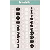 Craftelier - Enamel Dots Black and White | Mini Self-Adhesive Stickers with Pearlescent Finish for Scrapbooking and Crafting Projects | Includes 72 Coloured Pieces