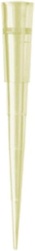 Axygen TE-204-Y-R Polypropylene Eppendorf-Style Graduated Pipet Tip, Non-Sterile, Hinged Rack Pack, 200µL Capacity (Case of 4800)