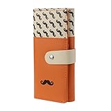 Coromose® Beard Pattern Money Clip Purse Clutch Button Wallet Handbag Card Holder (Orange)