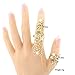 F-sport Charm Crystal Rhinestone Hollow Metal Chain Link Multiple Finger Stack Knuckle Rose Rings Set