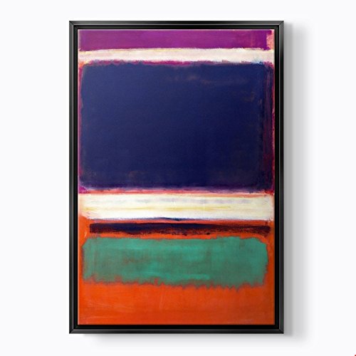 PlusCanvas - No 3 - No 13 - Mark Rothko - 30 x 45cm (12" x 18") Black Framed Print
