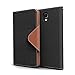 Black/ Brown CellTo Faux Leather Diary Flip Case w/ ID Slots, Bill Fold, Magnetic Closure & Free Screen Protector for Samsung Galaxy Note 3