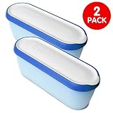 SUMO Homemade Ice Cream Containers: Insulated Tub. Dishwasher Safe. 1.5 Quart (2-Pack, Blue)