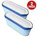 Set of 2, Ice Cream Containers for Homemade Ice Cream - 1.5 Quart Each, Reusable Freezer Storage Containers - Blue