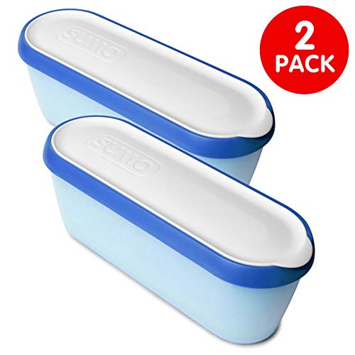 SUMO Homemade Ice Cream Containers: Insulated Tub. Dishwasher Safe. 1.5 Quart (2-Pack, Blue)