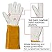 Suse's Kinder Welding Gloves for Women, Fireproof, Top Grain Cowhide Heat Resistant Lined Hand Weld (Yellow White, Small)