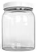½ Half Gallon PLASTIC Jars, Wide Mouth Jar, Clear, with Airtight Lined Fresh Seal Lid, Shatter-Proof Container Food Storage Safe PET 1 BPA Free 2 Quart 64 oz Canning, Great for Storing Snacks (6)