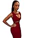 ALLEGRACE Women Sexy Stretch Bodycon Mid Bandage Party Dress Wine Red M