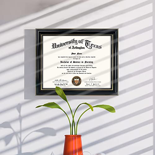 GraduationMall 8.5x11 Certificate Diploma Frame,Solid Wood & UV