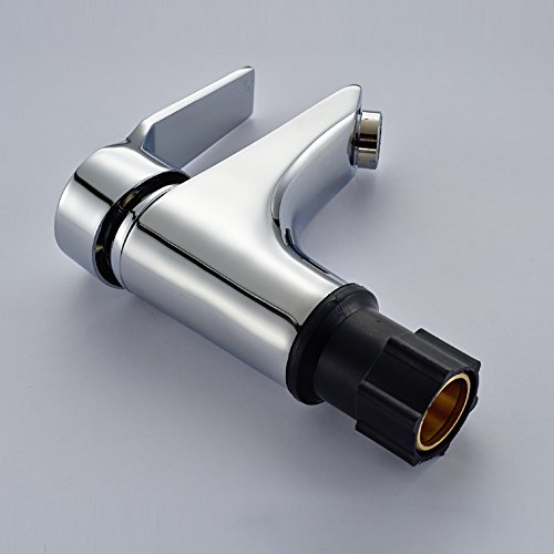 FChome Bathroom Sink Faucet Basin Faucets Brass Single Hole Mixe Tap Deck Mounted, Polished Chrome