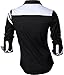 jeansian Men's Slim Fit Long Sleeves Casual Shirts Z006 Black M