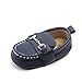 Lidiano Baby Soft Sole Toddler Loafers Boat Shoes Crib Shoes (12-18 Months, Deep Blue)