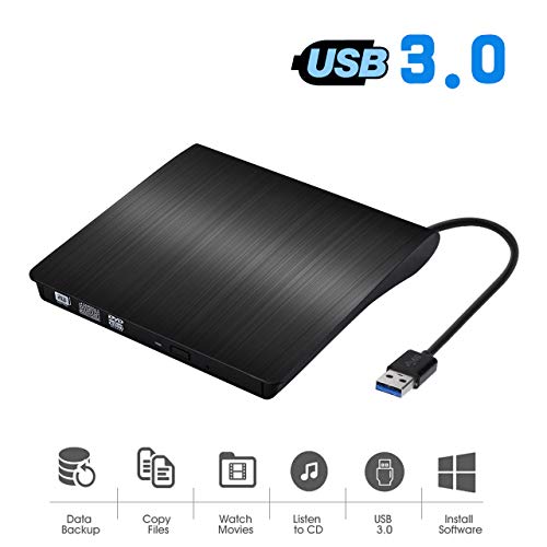 [Updated Version]External CD Drive, ACETEND USB 3.0 Portable CD DVD +/-RW Drive Slim DVD/CD Rom Rewriter Burner Writer, High Speed Data Transfer for Laptop Notebook PC Desktops Support Windows/Vista/7 - Thumbnail 7