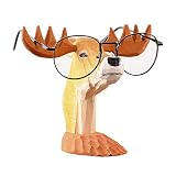 Best-mall Creative Wood Hand Carved Eyeglass Holder-Hold most style of eyewears-Great Gift For Anyone (Deer)