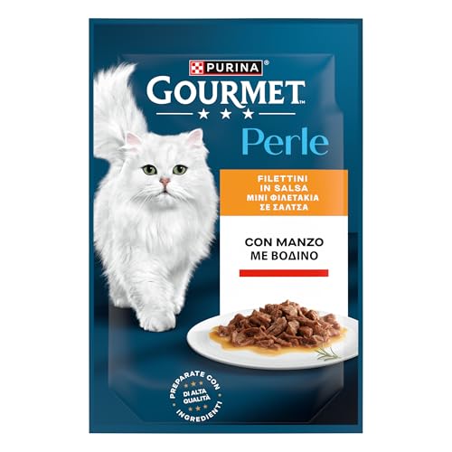 GOURMET Kralen natvoer voor volwassen katten filets in saus met rundvlees 26 zakjes a 85 g