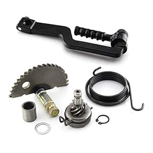 Kickstarter rondzel, meenemer, veerreparatieset voor 50cc China 4-takt motoren (GY6) incl. hendel