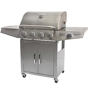 Barbecue A Gas VidaXL 4+1 Fornelli - Acciaio Inox | Con Termometro E Ruote | Per Giardino E Esterno