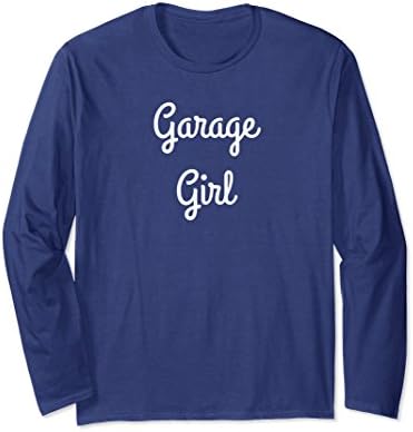 Unisex Garage Girl T Shirt Long Medium Navy