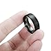Tungary 8mm Mens Tungsten Carbide Wedding Band Engagement Black Carbon Fiber Beveled Edges Size 8-14