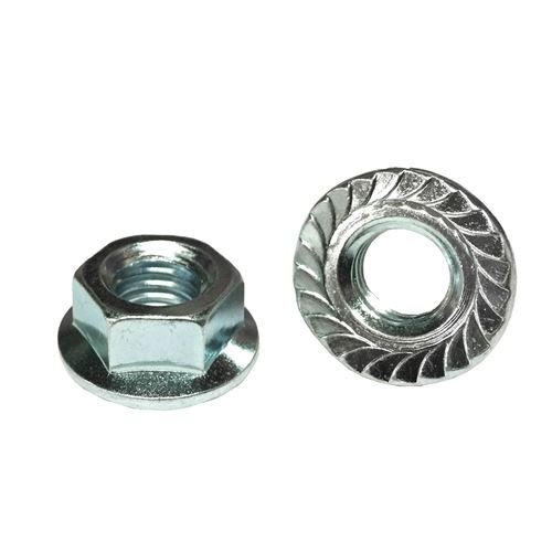 thumbnail image 2 of 50-Pack M8-1.25 Serrated Flange Hex Nuts – Grade 10.9 Steel, Yellow Zinc Finish – Metric 2 of 6