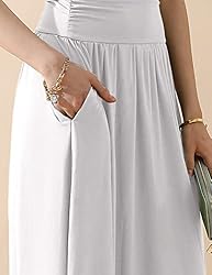 DOUBLJU Casual High Waisted Maxi Skirts with Pocket