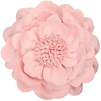 JWH 3D Peony Flower Accent Pillow Handmade Cushion Decorative Pillowcase with Pillow Insert Solid Suede Sham Home Bed Living Room Decor Girl Gift 14 Inch Pink