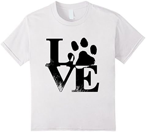 unisex-child Love Paw Print For Dog And Cat Lovers T-Shirt 4 White